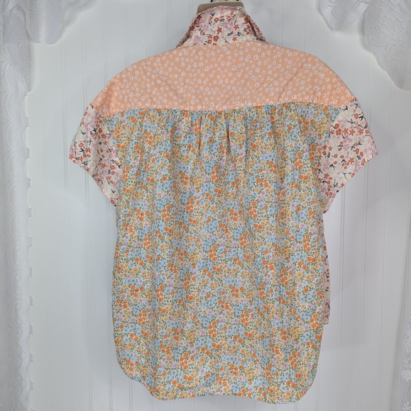 AE American Eagle Floral Patchwork Camp Shirt S & M - Picture 8 of 15